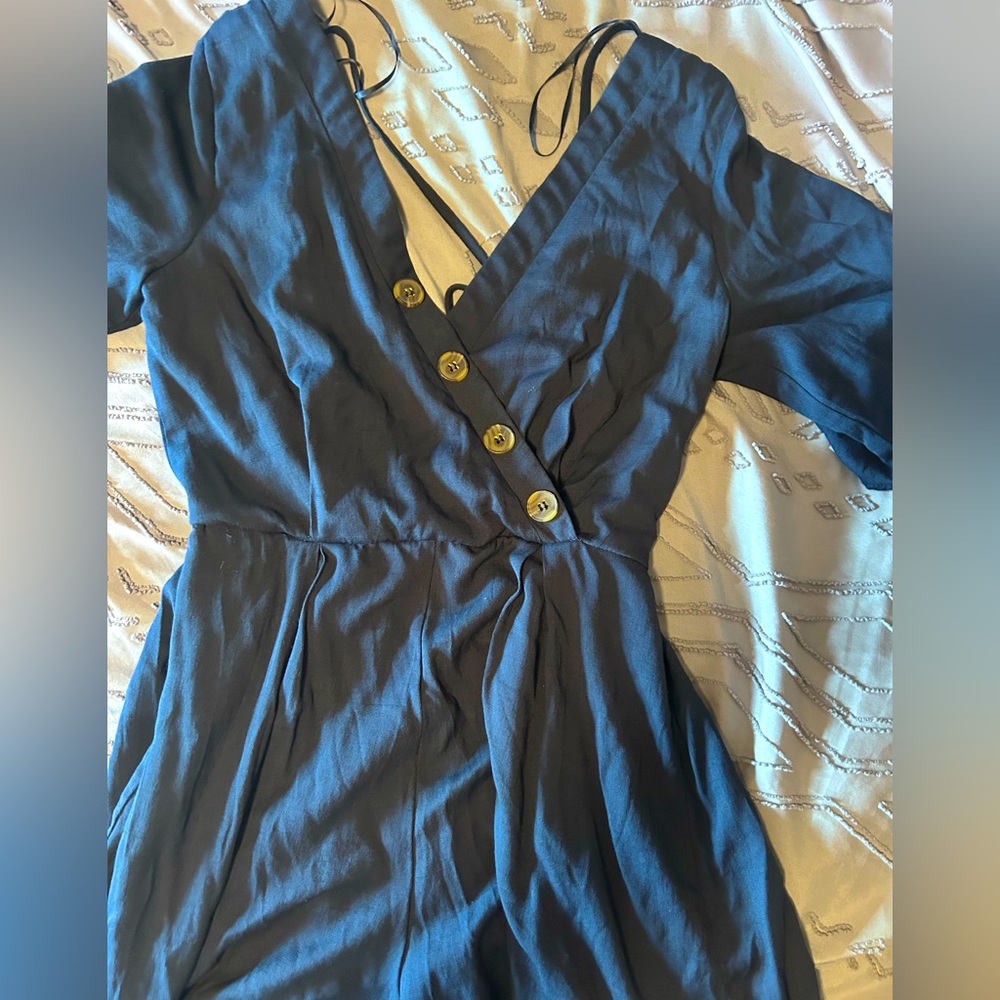 mi ami dark blue wrap dress size small